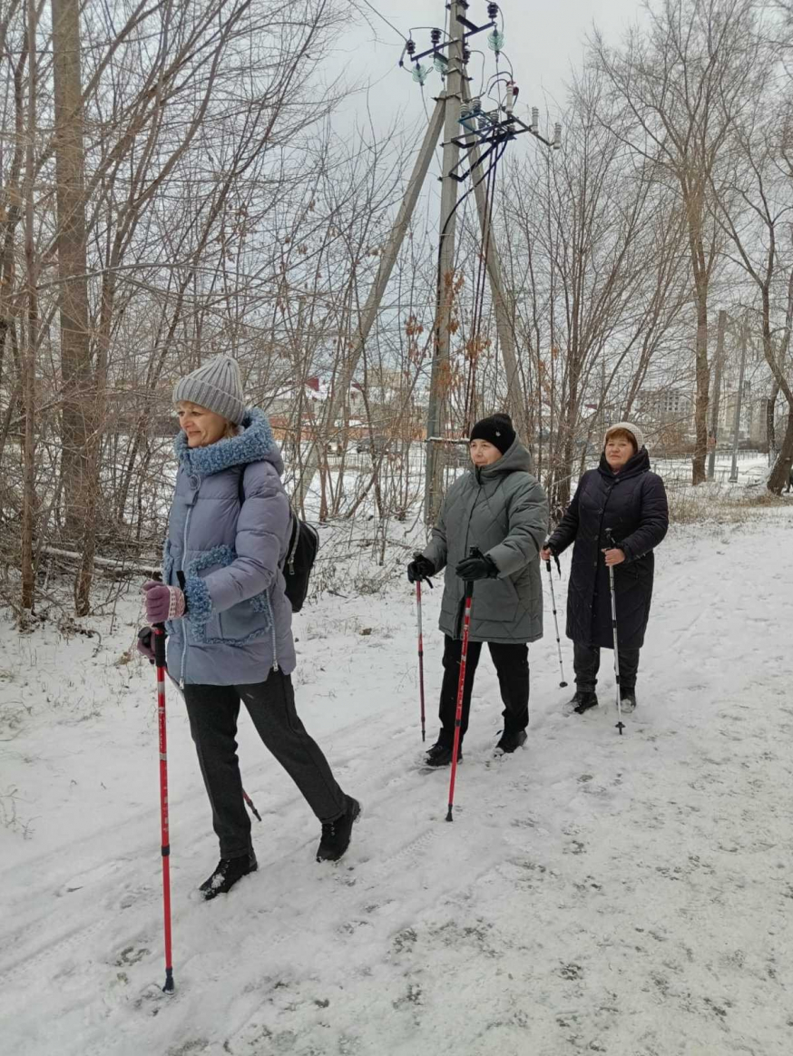 Зимняя скандинавская ходьба